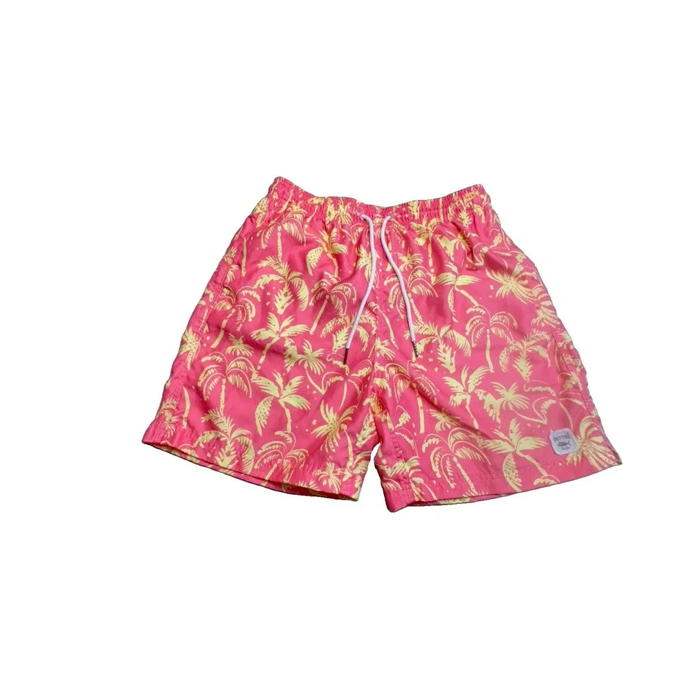 Spicy Tuna Men's Tropical Pink & Yellow Swim Trunks Size SMALL.  EUC